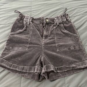 Purple corduroy Mahina shorts